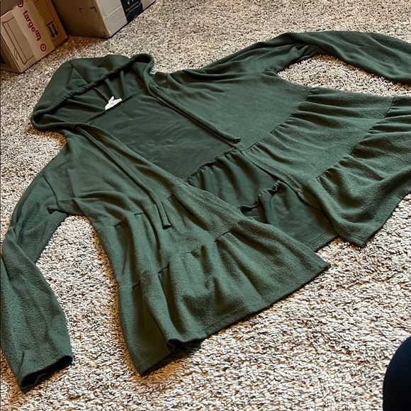 Olive Green Hooded Women's Jacket - Picture 4 of 6